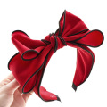 Bandeau Opaska Retro Oversize Bow Solid Headband for Women Hair Accessories Cotton French Hairband Romantic Fairy for Girl Wholesale